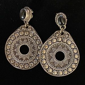 Sterling Silver & Onyx Native Earrings